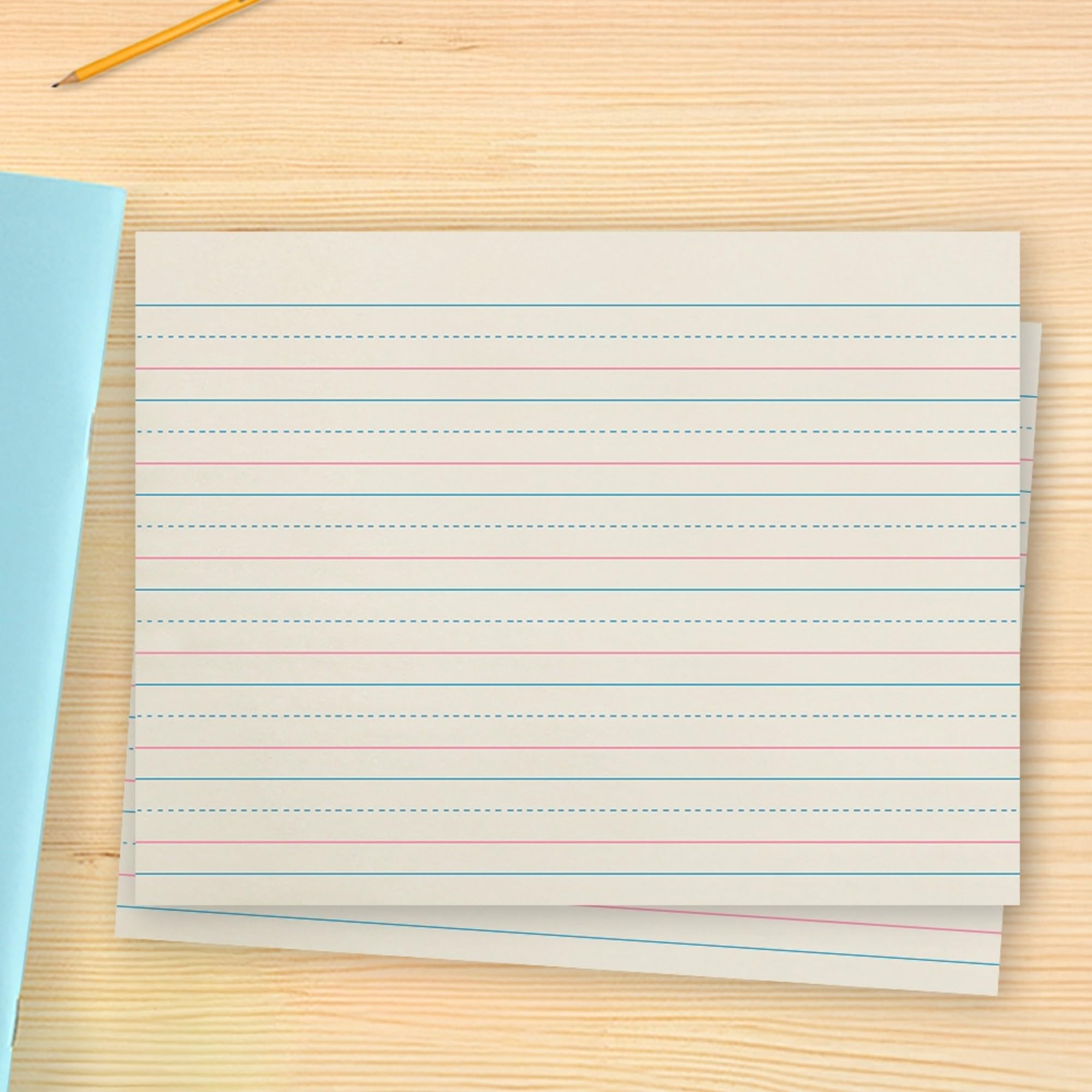 Schule smart rot und blau liniert Newsprint für Stufe 2–10 1/5,1 x 20,3 cm – von 500 – Weiß