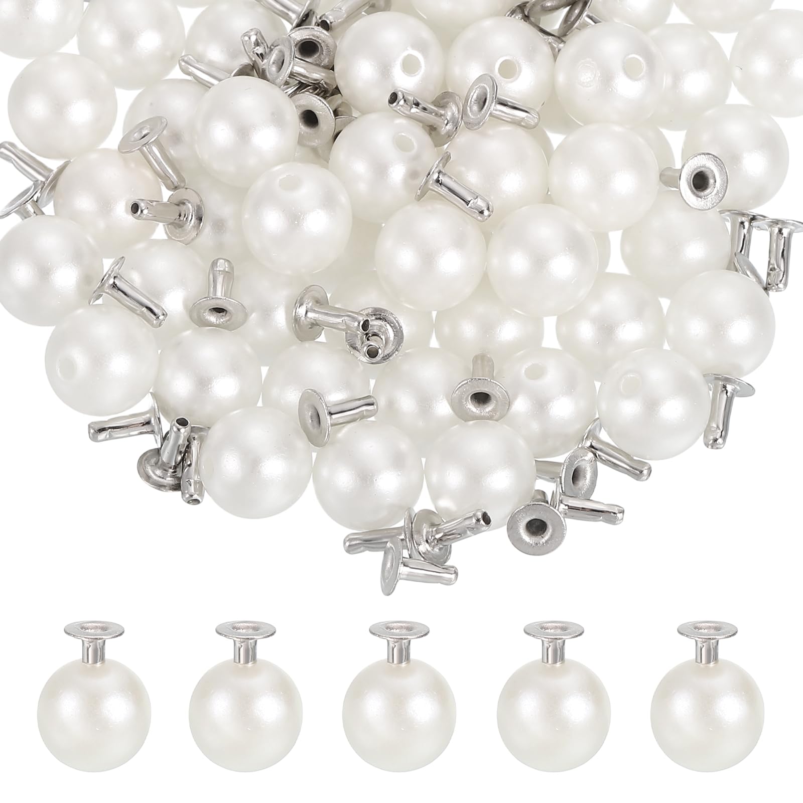 PATIKIL 8mm Pearl Rivet Studs