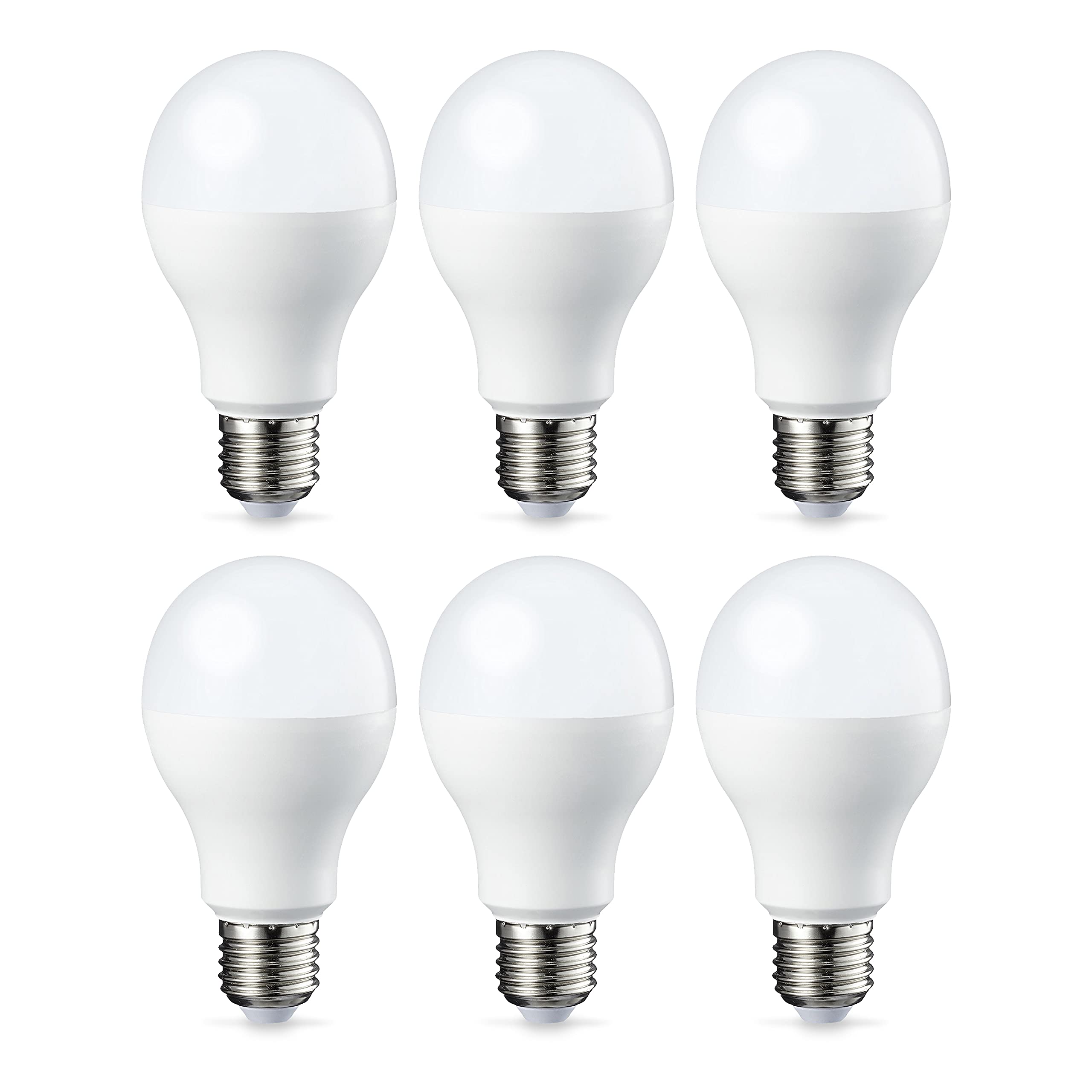 Amazon Basics Confezione da 6 lampadine a LED, con attacco Edison E27, piccole, da 13 W (equivalenti a 100 W), luce bianca calda, non dimmerabili