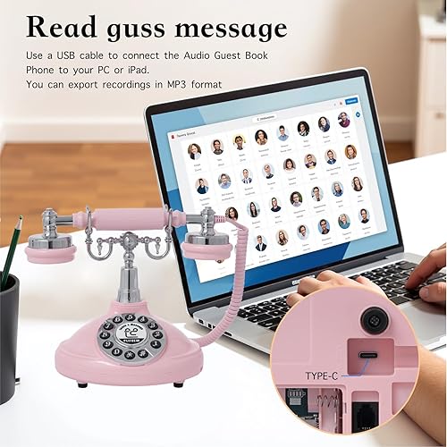 Miniatura 5 de Libro de invitados de audio, teléfono de boda, teléfono de audio, estilo vintage, mensaje de audio para graduación, fiesta de jubilación,