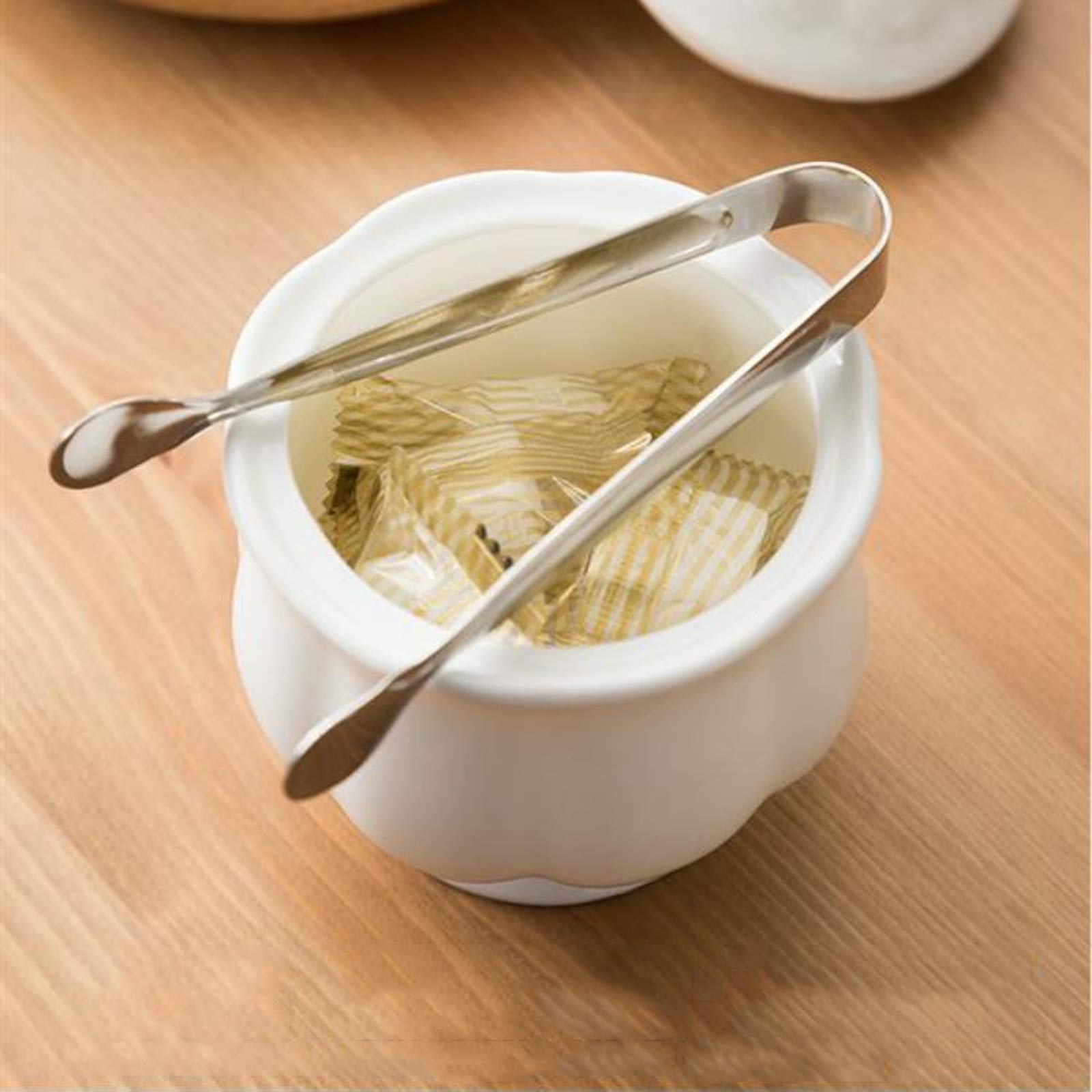 Azucarero Retro con Tapa, Cubo de café, azucarero, té, azúcar granulado Blanco, azucarero de cerámica