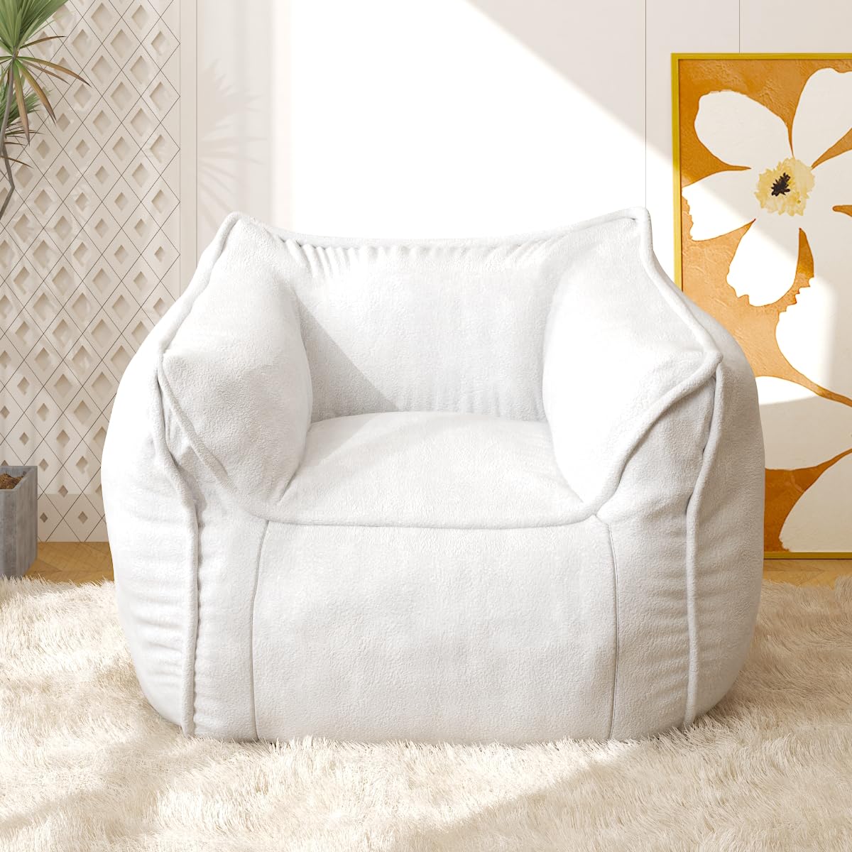 KOZIDO Giant Bean Bag Chair, Big Comfy Sofa for Teens Adults, Lazy Sofa Bean Bag with Armrests for Bedroom Living Room, Bean Bag Lazy Chair for Gaming