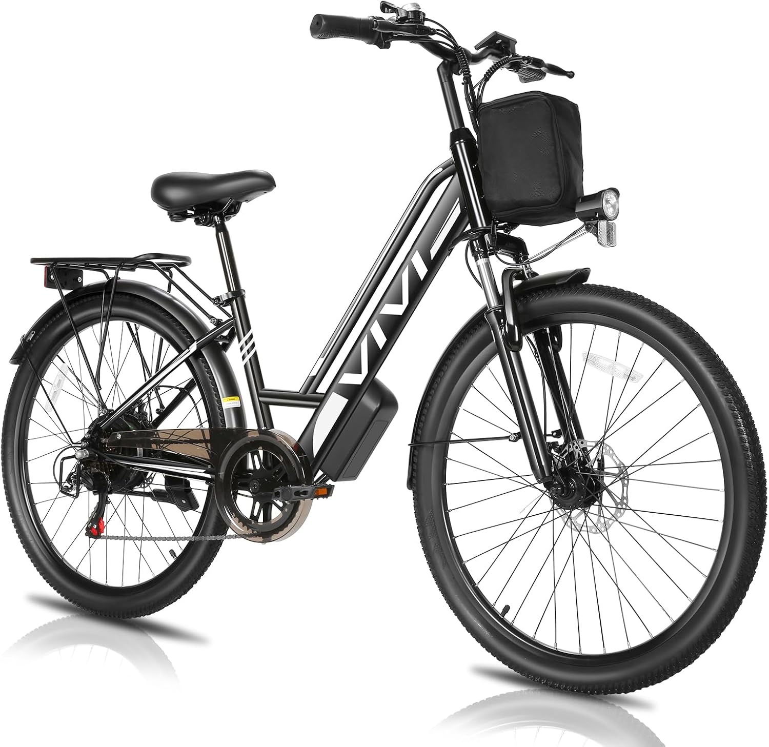 Vivi MT26GUL Electric Bike 26″ Step Through Electric Bicycle with Removable 48V 374.4Wh Battery, 750W Peak Motor, 20Mph Top Speed, Up to 50 Miles, Cruise Control, 7 Speed, Certified to UL2849