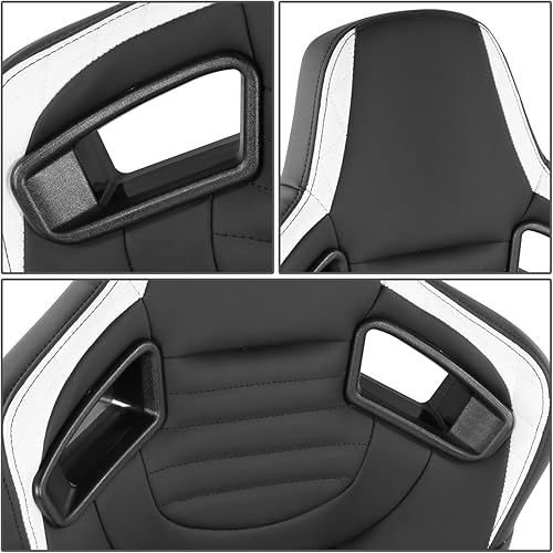 Miniatura 3 de DNA MOTORING Asientos universales reclinables de carreras con deslizadores de montaje inferior, 21 pulgadas de ancho x 22 pulgadas de profundidad x