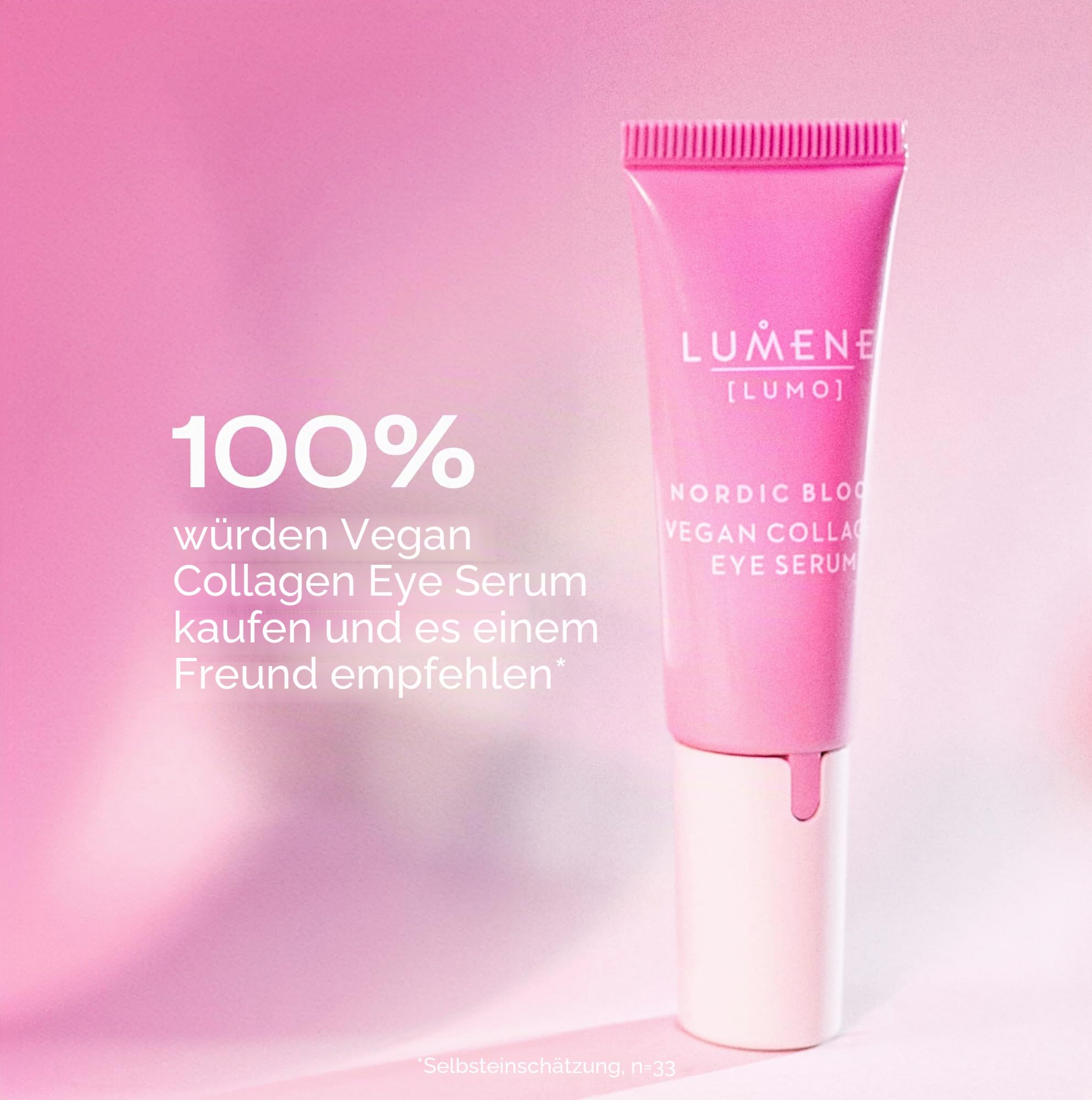 LUMENE Nordic Bloom [LUMO] Collagen Eye Serum | Wirkt gezielt gegen feine Linien und Schwellungen | Angereichert mit veganem Kollagen und nordischem Beerenextrakt | Vegan | 10 ml