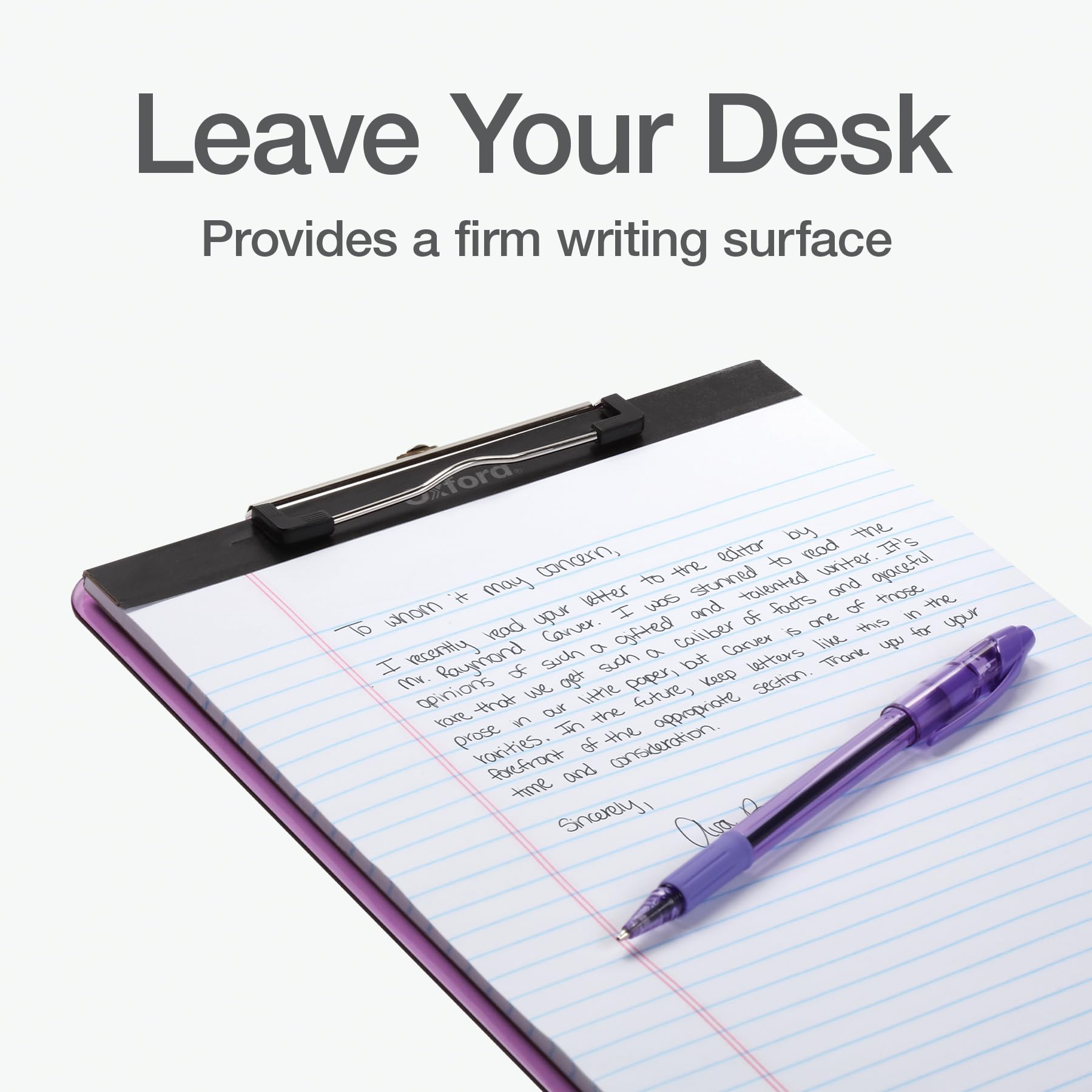 Amazon.com : Oxford Plastic Clipboards, Metal Clip with Plastic