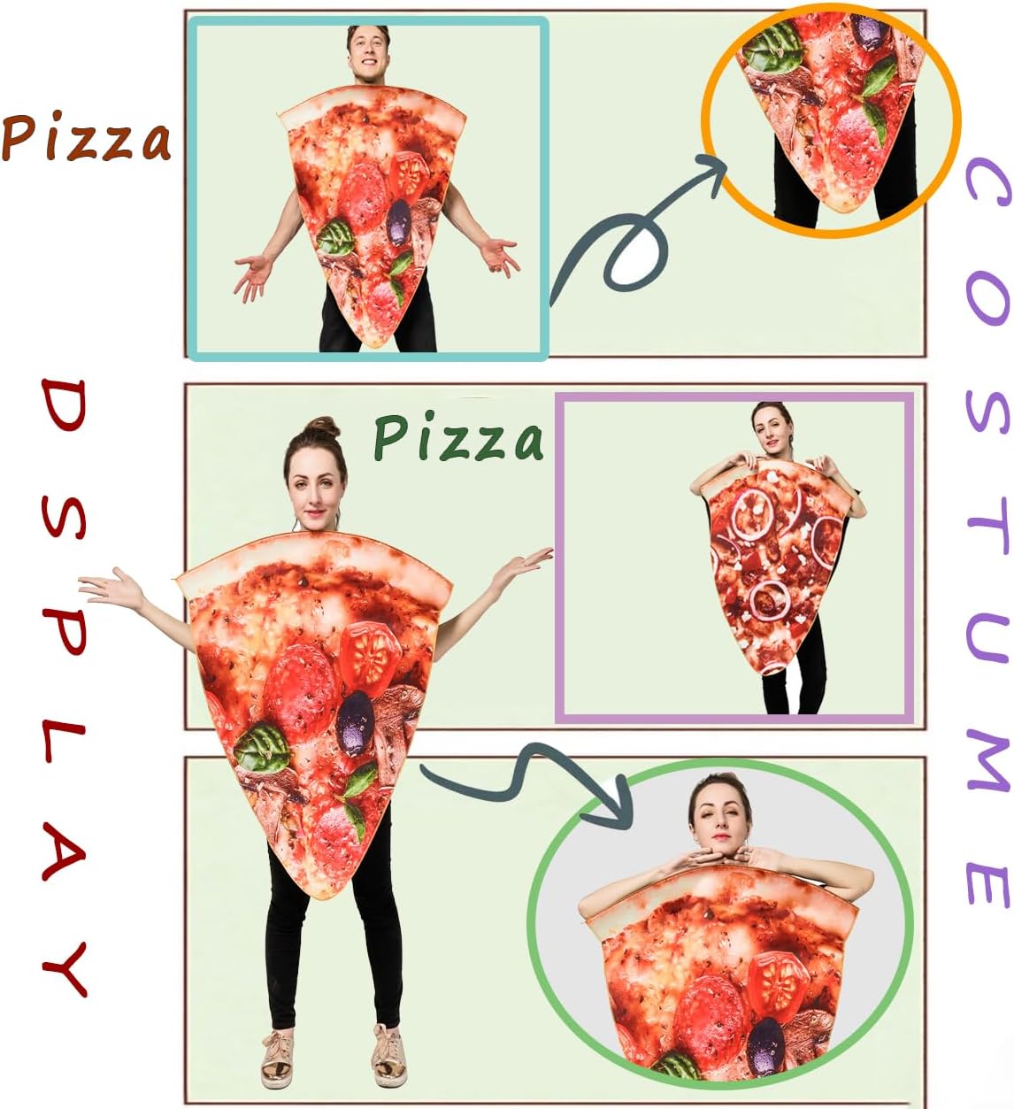 DSplay Unisex Adult Pizza Food Costume Onesize - Image 4