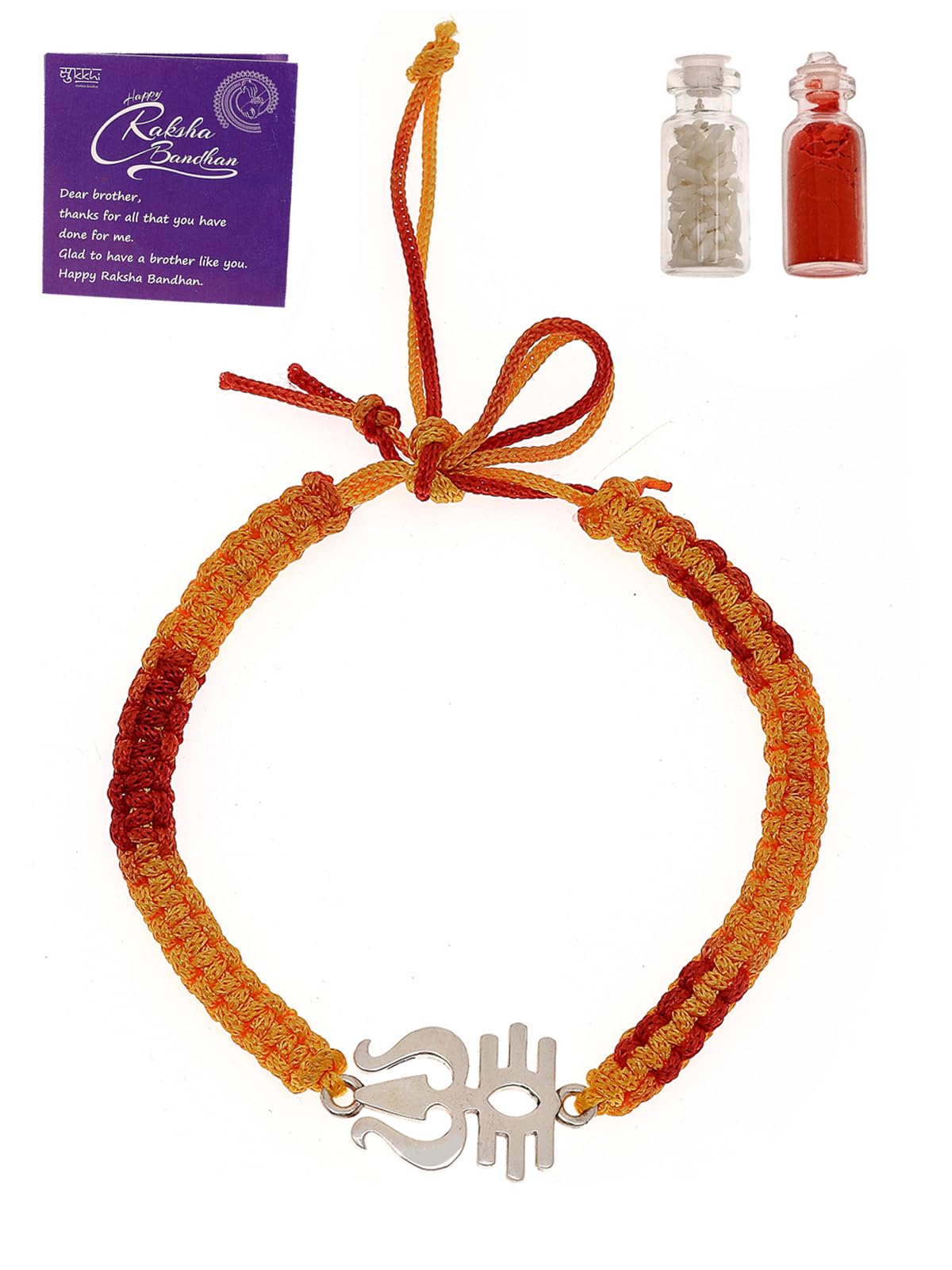 Sukkhi Rakhi 925 Sterling Silver Om Protected Silver Rakhi Bracelet For Men with Roli Chawal & Free Greeting Card With Certificate of Authenticity | 925 Silver Rakhi for Brother | RAK106994 (B0DB8MTK25) Amazon Price History, Amazon Price Tracker