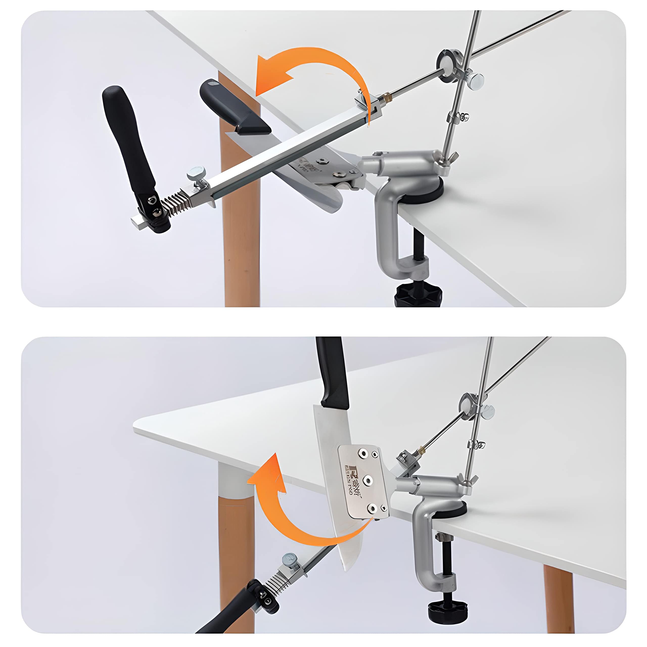 Retoo Afilador de cuchillos profesional Afilador de cuchillos de precisión Afilador de cuchillos Afilador de cuchillos profesional para cuchillos de cocina Cuchillos de chef Todos los Rotación de 360°