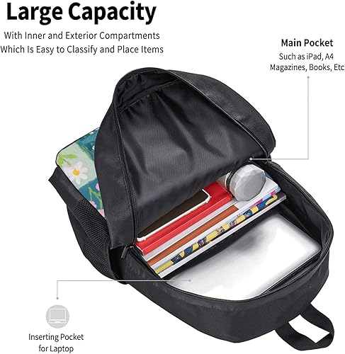 Miniatura 5 de Cute Cartoon Flowers Notebook Backpack Fits 15 Inch Laptop Work Backpack Backpacks For Computer