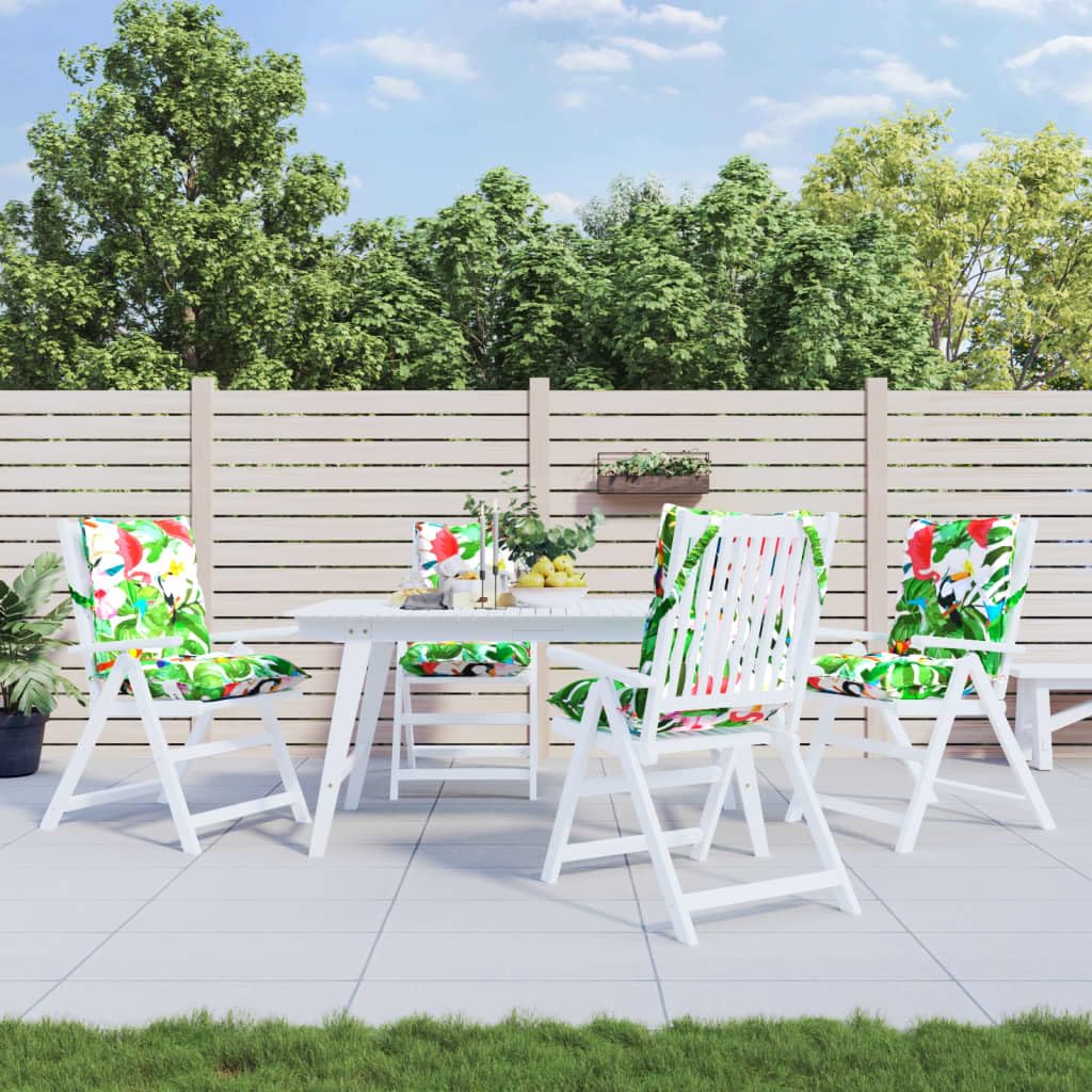 Lot de 4 coussins de chaise imperméables antidérapants dossier bas en fibre creuse