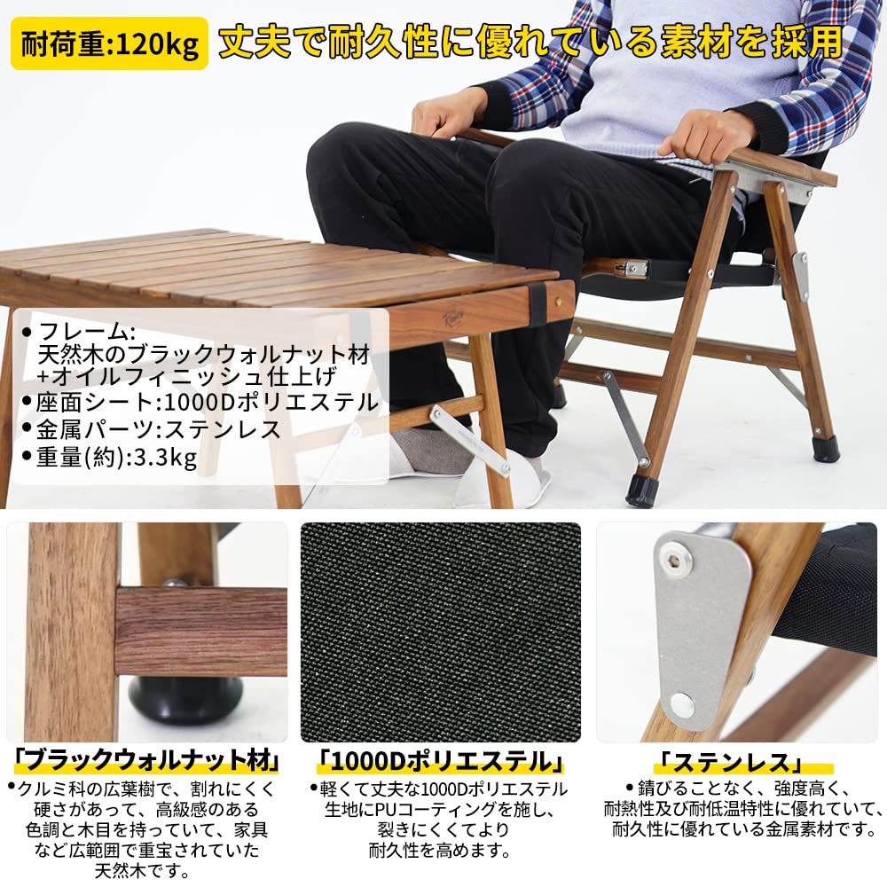 Amazon.co.jp: Soomloomブラックウォルナットチェア 天然木/1000D