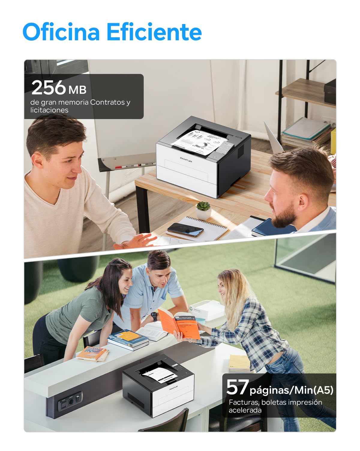 PANTUM BP4209DW Impresora Láser Monocromo WiFi, Impresión Doble Cara Automática, Wi-Fi Direct 2.4G/5G y Bluetooth, AirPrint Mopria, Incluye Tóner y Tambor Iniciales, para Hogar y Oficina