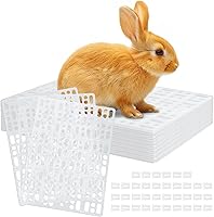 EATHEATY 18 Pack Rabbit Cage Mats 13x10 Inch Plastic Floor Mats with Snap Joints - Bunny Guinea Pig Chinchilla Feet Pads