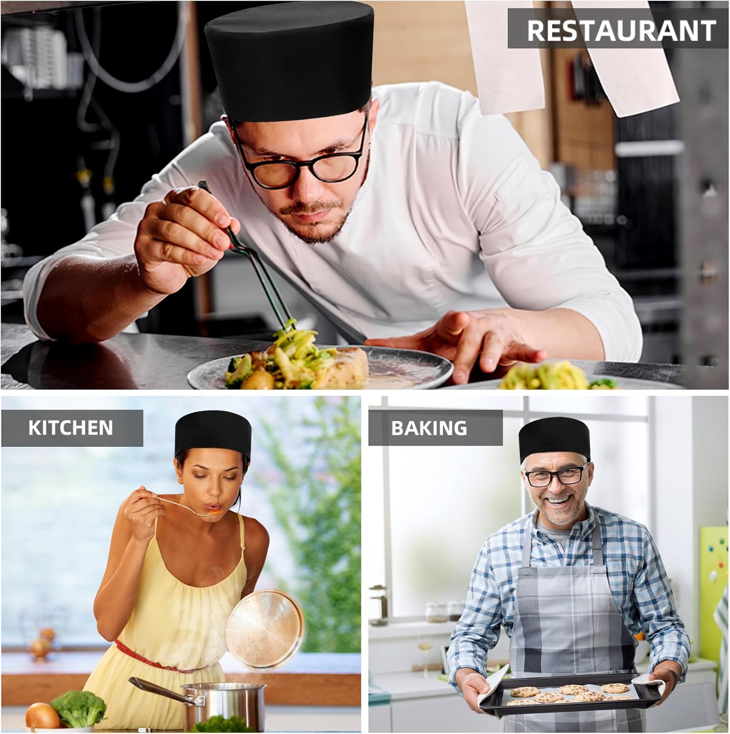 Chef Skull Cap – Adjustable & Breathable Mesh Chef Hats for Men Women Kitchen Cook Cap, Oil-Resistant Chef Works Hat - Image 7