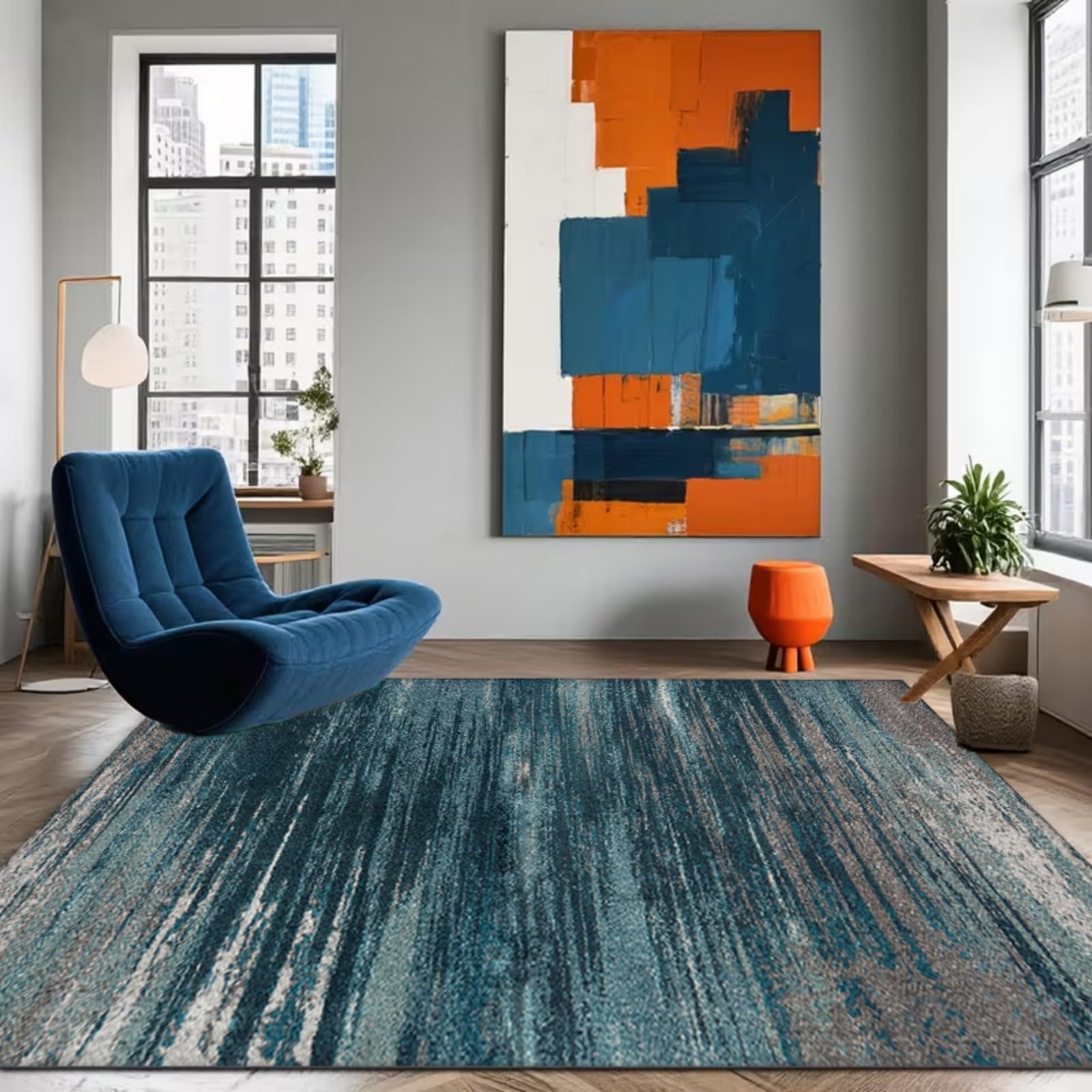 ZLXMN Simple Modern Area Rugs 180x260cm Ultra Soft Green Rug for Living Room Large Machine Washable Rubber-Backed Carpet for Bedroom Dining Room Kitchen Waterproof Anti-Slip Carpet