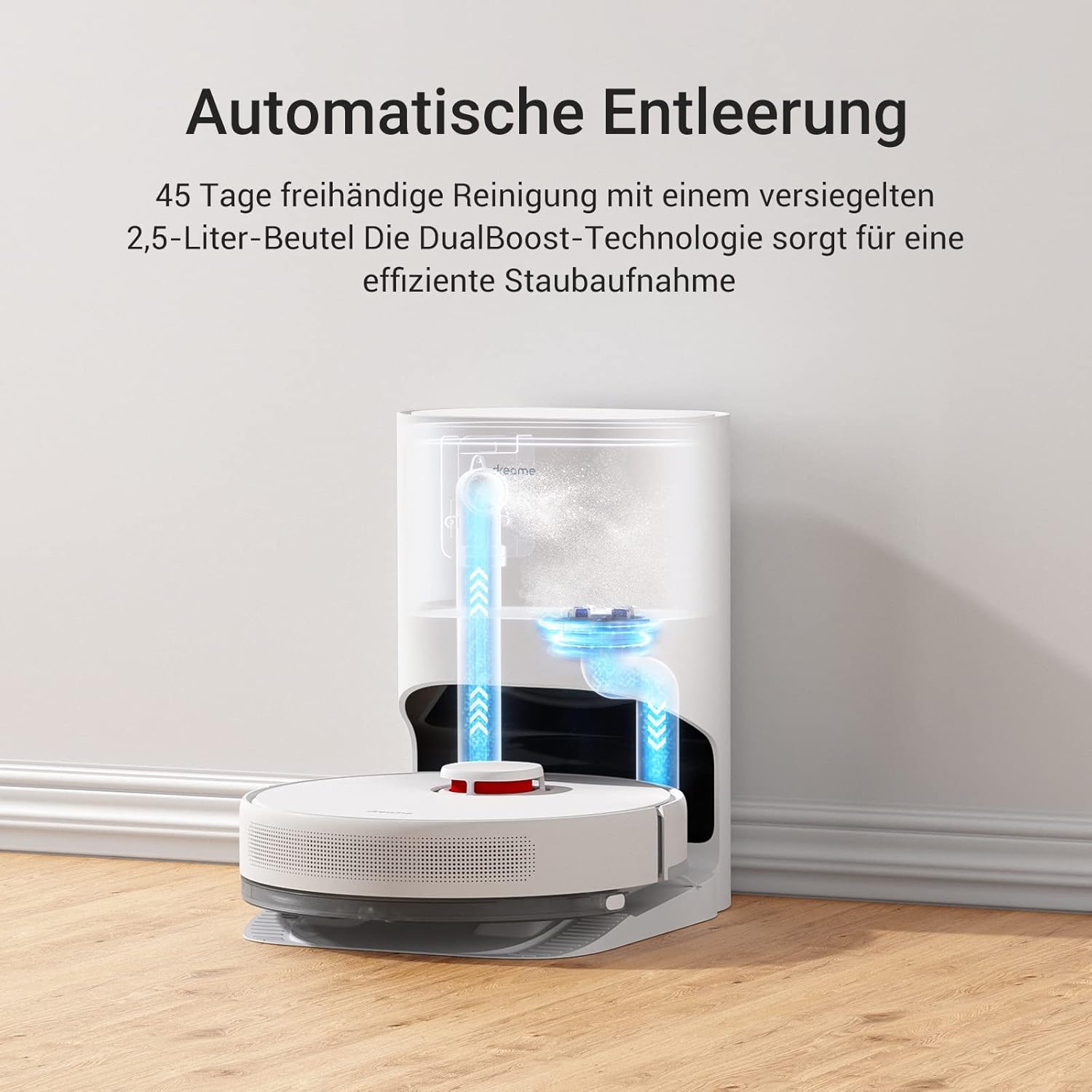 dreame D10 Plus Staubsaugerroboter mit automatischer Staubentleerung LiDAR Navigation Hinderniserkennung Saugleistung...