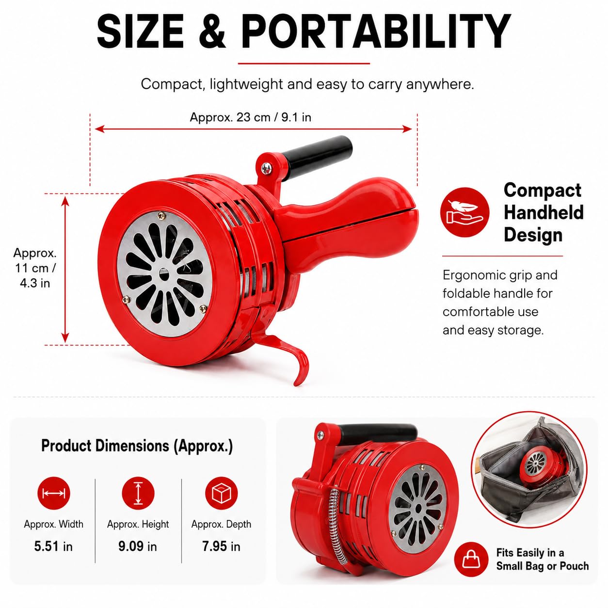 Handkurbel Sirene, 120dB Handsirene Kurbel Alarmsirene Megaphone TröTe Fanfare, Tragbarer Manuell Handsirene Alarm Luftschutzsirene Laute Handkurbel Sirenenhorn FüR Fabriken Schulen