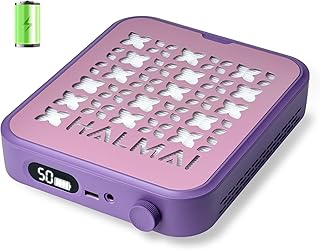 HALMAI Aspirador de polvo de uñas recargable inalámbrico - Succión 800Pa, motor sin escobillas 5000 RPM, portátil para uñas acrílicas/de gel, filtro HEPA , varios colores, salón (Púrpura crepuscular)