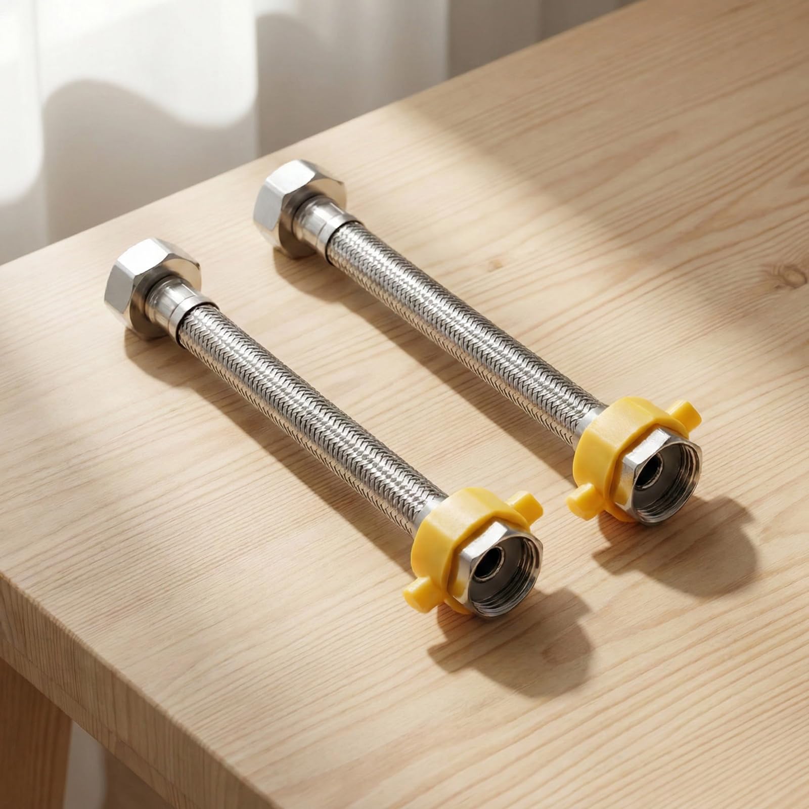 Tubo flessibile 1/2", 2 pezzi 20 cm, tubo corazzato in acciaio inox, prolunga per rubinetto, tubo flessibile di collegamento in acciaio inox per rubinetto valvola angolare