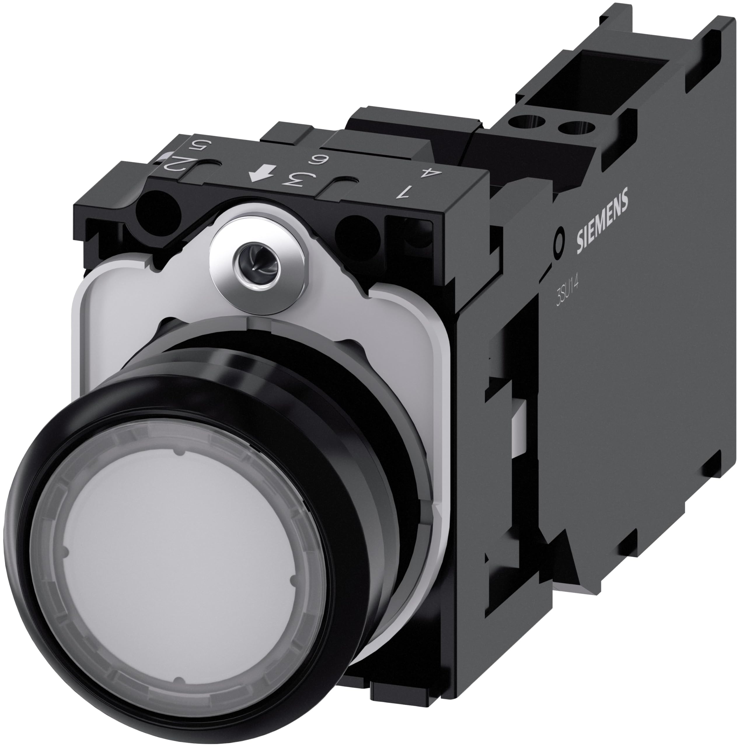 Siemens sirius - Pulsador redondo plastico transparente 1na+1nc módulo led resorte