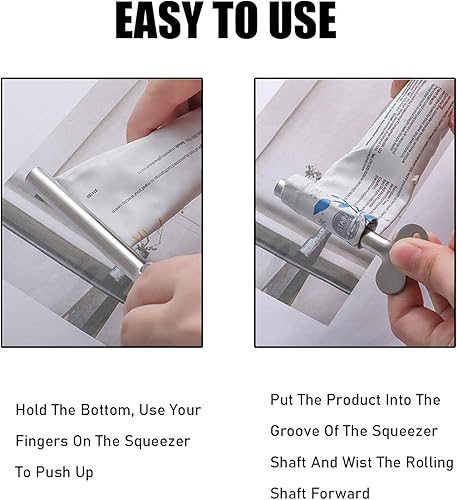 Miniatura 3 de 10 piezas de acero inoxidable para pasta de dientes, tubo de rodillo de llave, cremas, herramienta exprimidora de pintura para baño, tinte para el