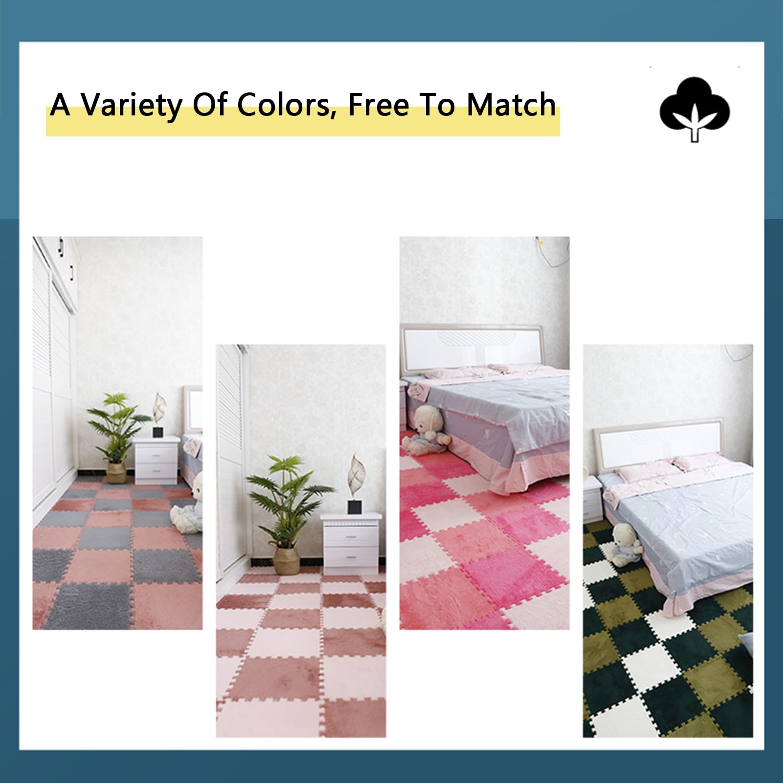 Mata do układania puzzli Piankowa mata podłogowa z puzzlami, blokująca piankowa do zabawy w zestawie 12 sztuk wielokolorowych 12x12 cali(Pink)