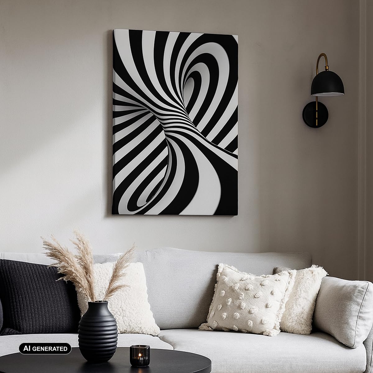 ARTTOR Moderne Impression sur Toile 55x100 cm 3D Abstrait - 2539