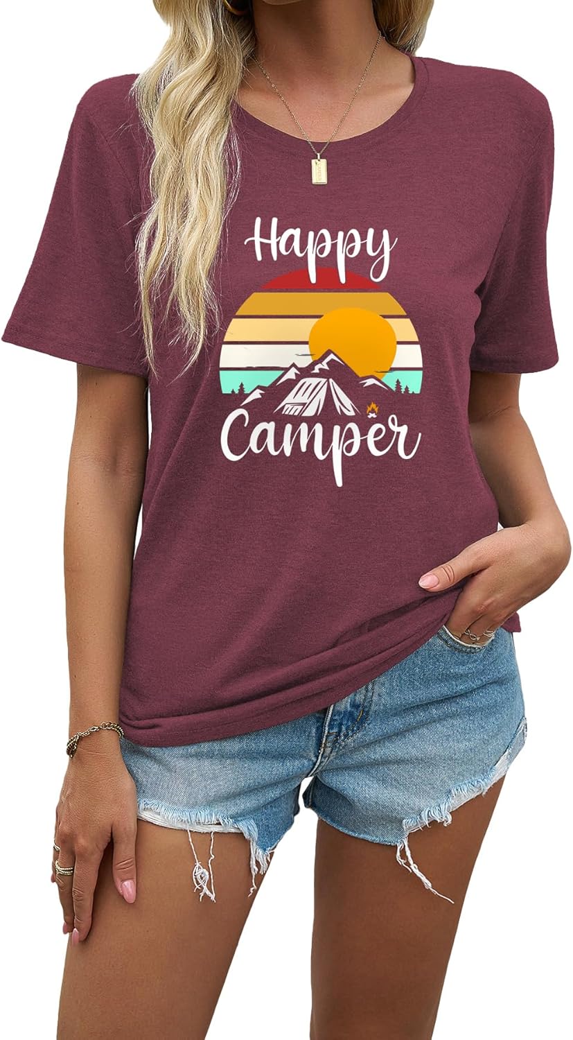 J&DHUASHA Women's Shirt Funny Graphic Tshirt Casual Short Sleeve Tee Tops - Image 2