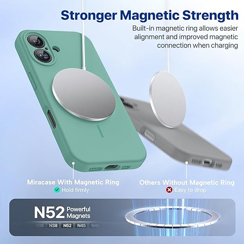 Miniatura 685 de Miracase - Funda diseñada para iPhone 11 con protector de pantalla, funda de goma de silicona líquida, protección total contra caídas y a prueba