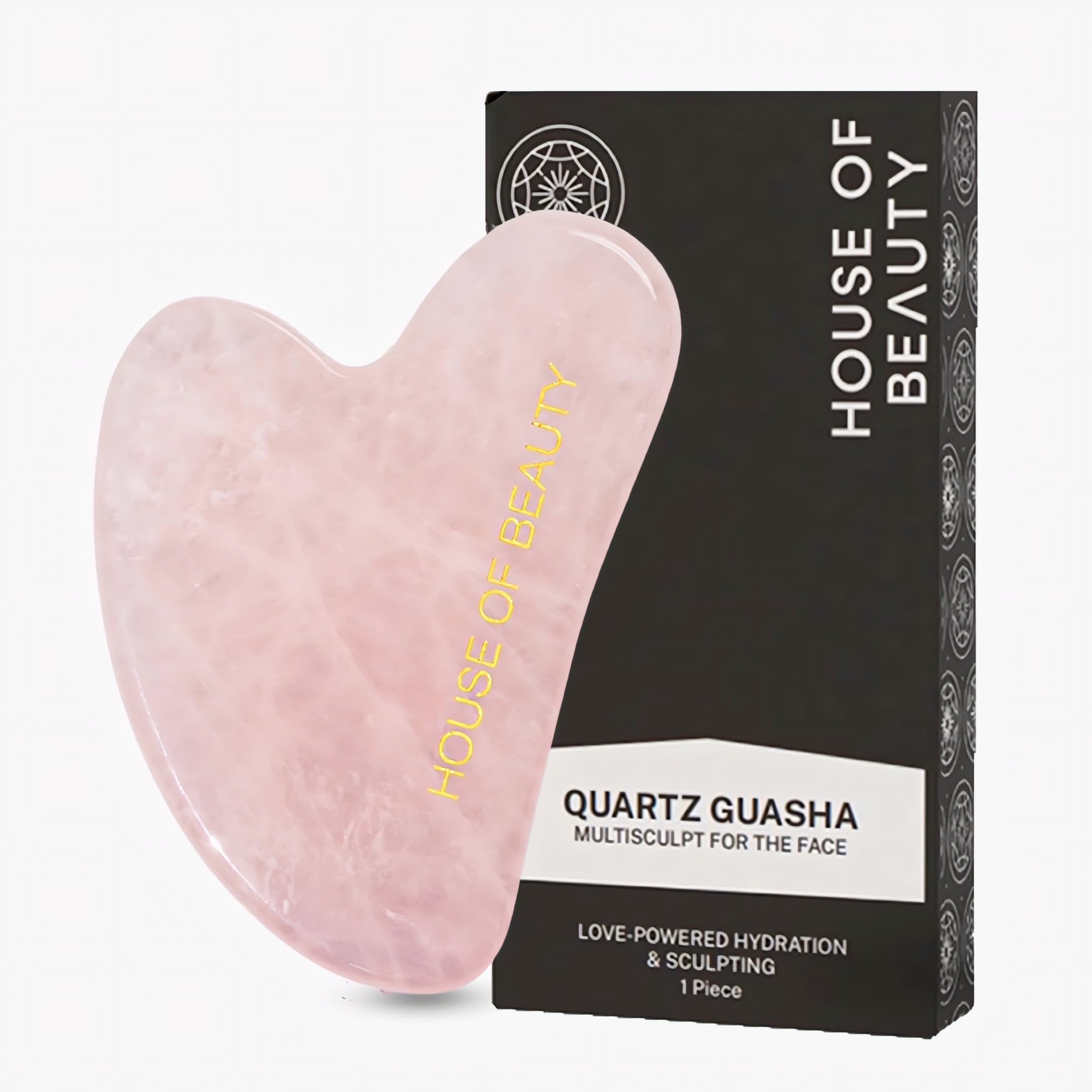 HOUSE OF BEAUTY Non Electric Rose Quartz Stone GuaSha Face Massager- Face,Eye, Neck, Foot Massage, Wrinkles For Women And Men