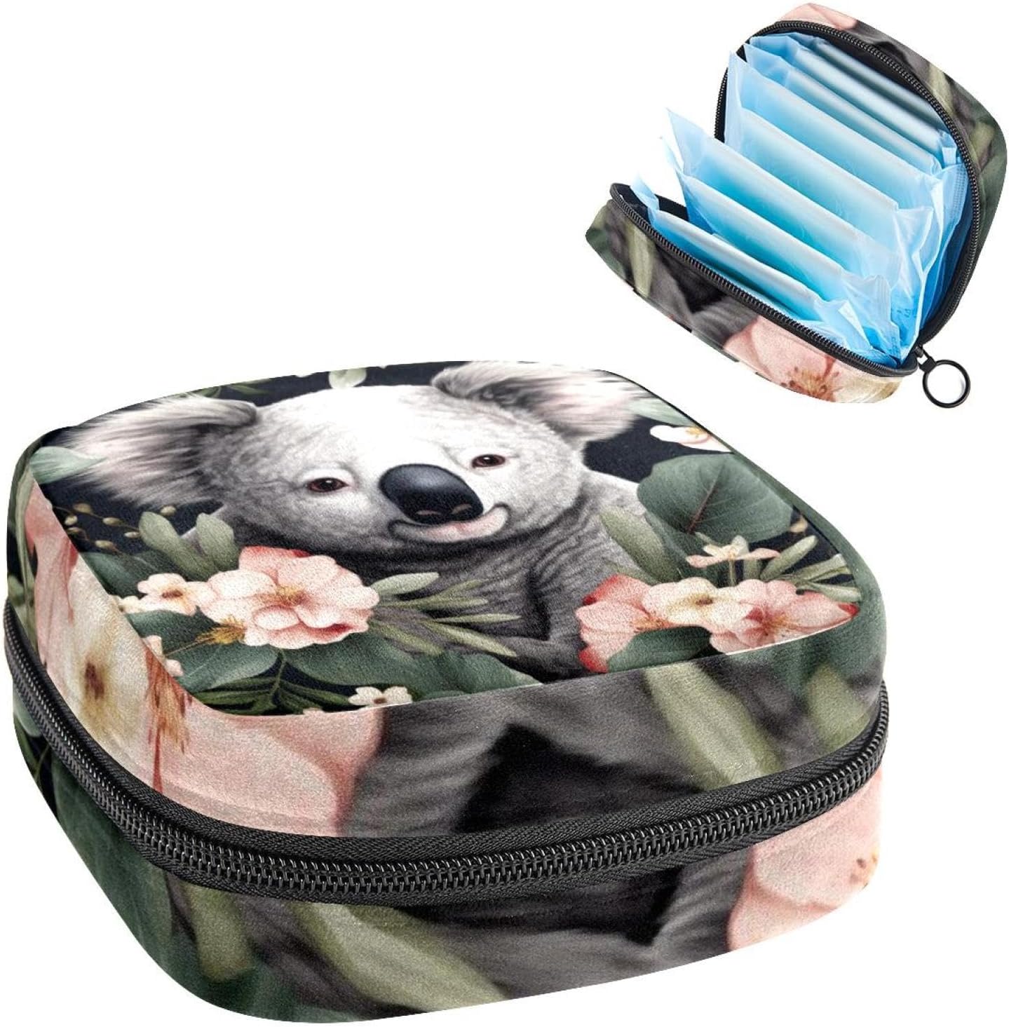 Koala Menstrual Pad Purse for School, Tampons Collect Pouch for Women Girls, Soft Sanitary Napkin Disposal Bags