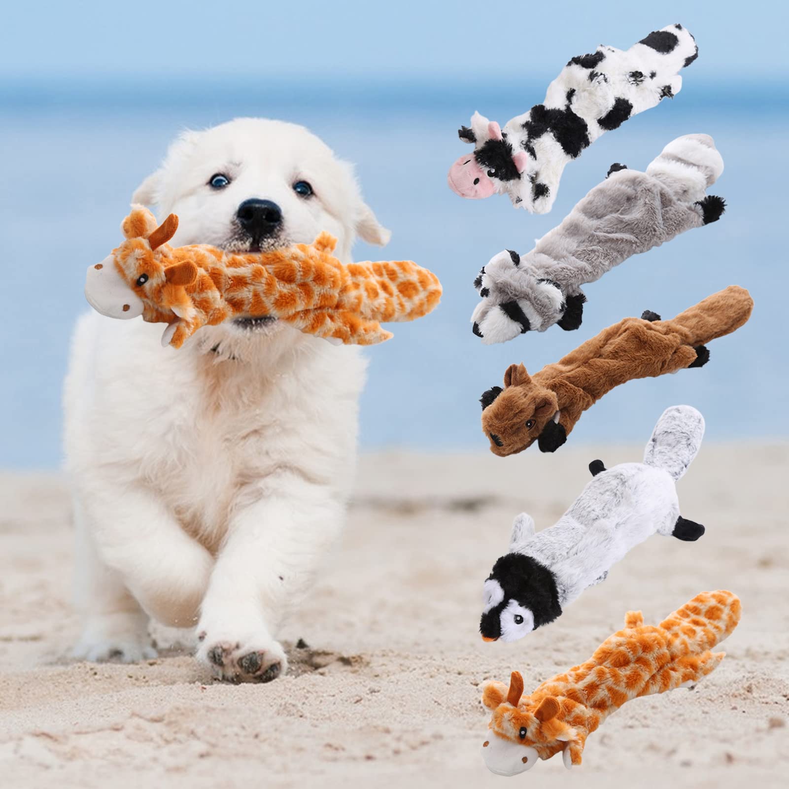 AOKID Dog Squeaky Toys Plush Chew Toy Funny Interactive Durable Dog Toys for Small and Medium Dogs 4