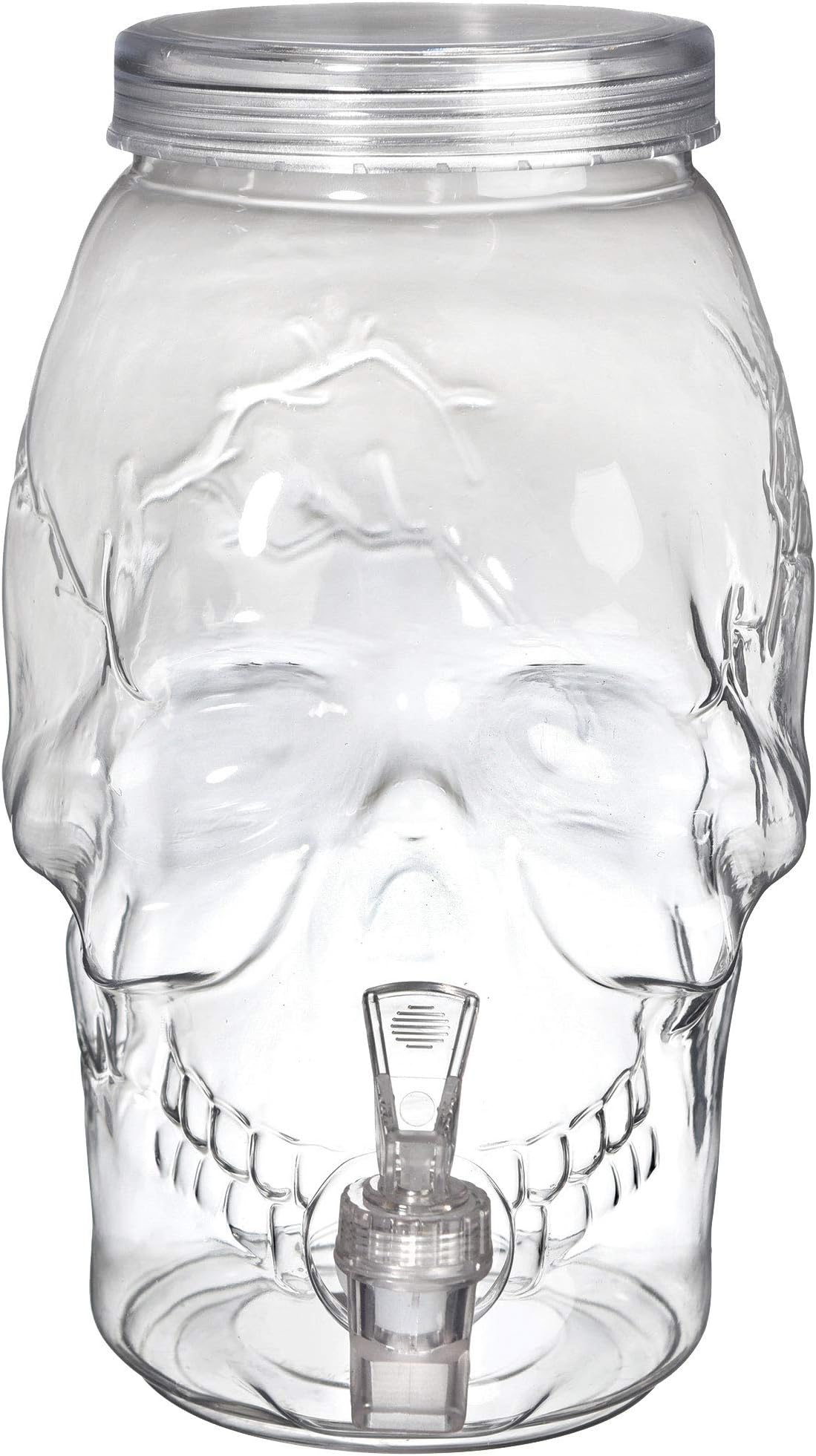amscan Clear Skull-Shaped Plastic Drink Dispenser, 1 gal- 1 pc.