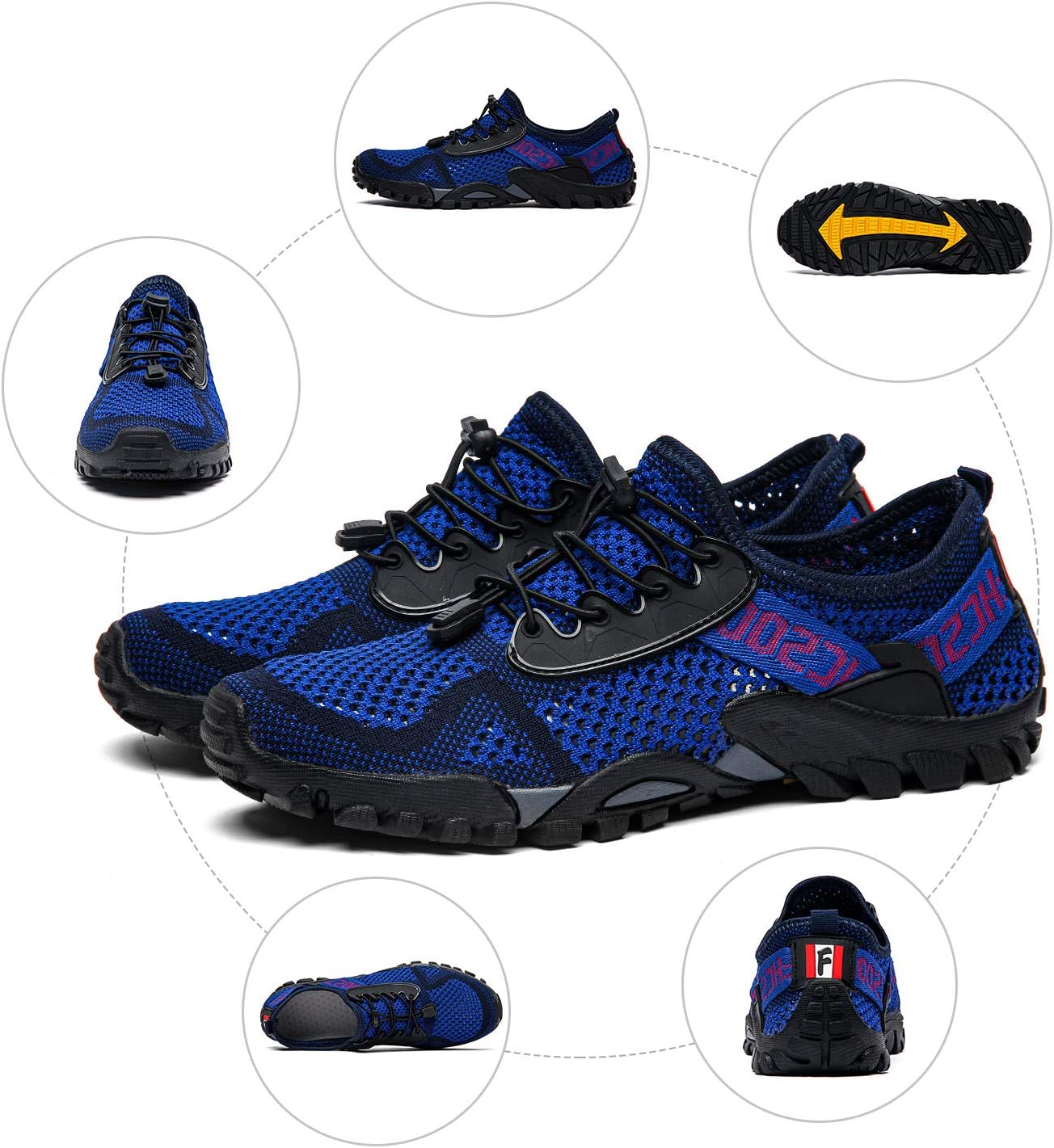 SOBASO Water Shoes Women Men Quick Drying Swim Beach Aqua Shoes for Water Sport Diving Hiking Sailing Travel