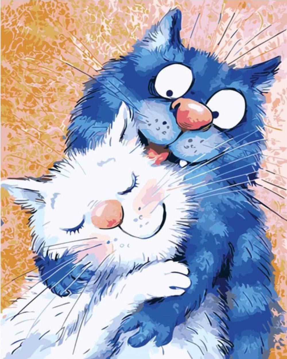 Peinture par numéros chat sans savoir dessiner kit toile acrylique facile