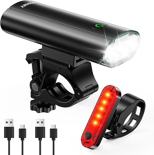 Luces de bicicleta superbrillantes para montar en la noche, faro de bicicleta de montaña recargable por USB, impermeable, 6+4 modos de luz para