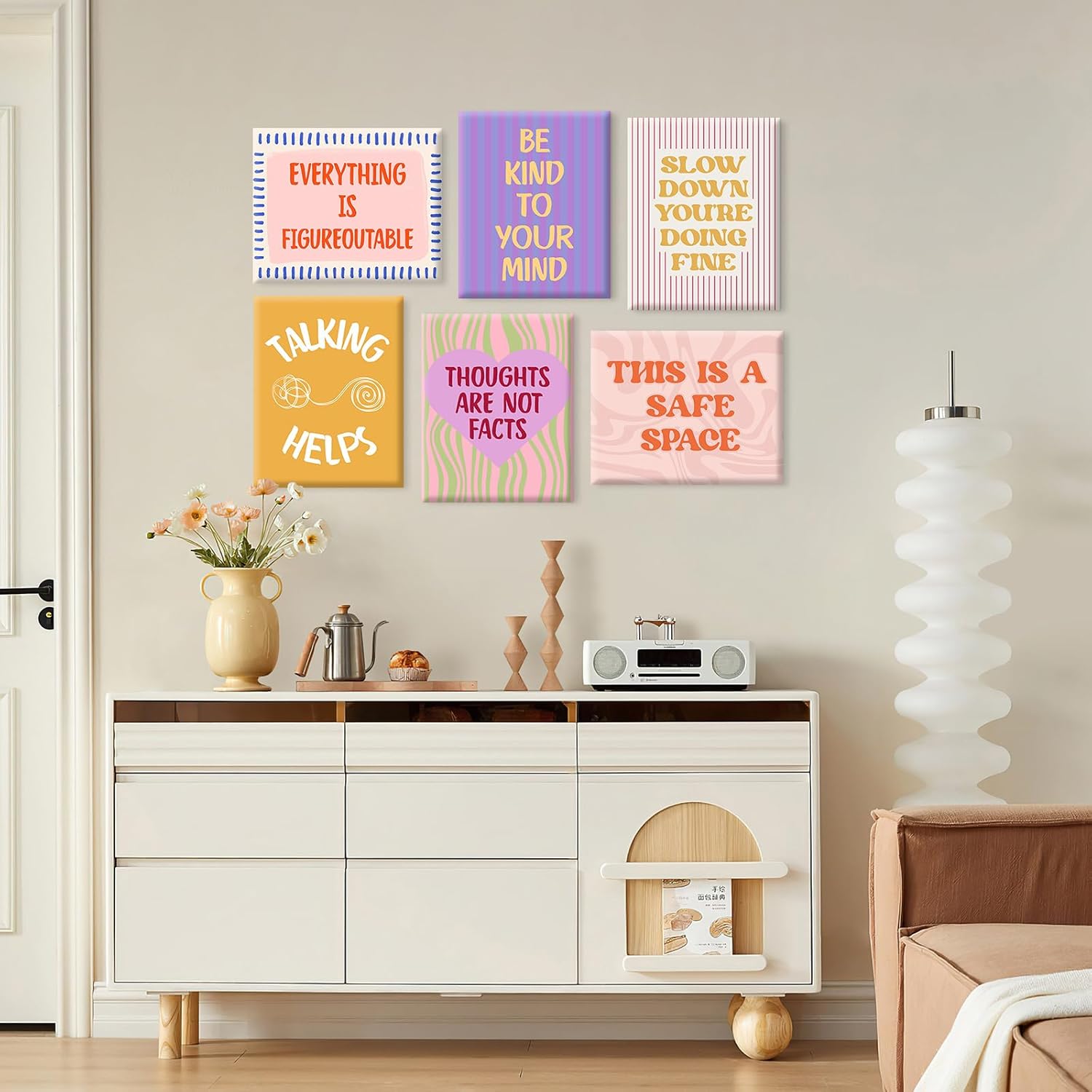 Mental Health Wall Art Poster Therapy Counseling Office Decor Prints Motivational Canvas Wall Art Decor Inspirational Positive Quotes Poster Psychology Artwork for Classroom 8x10x6 Inch Wrapped Canvas