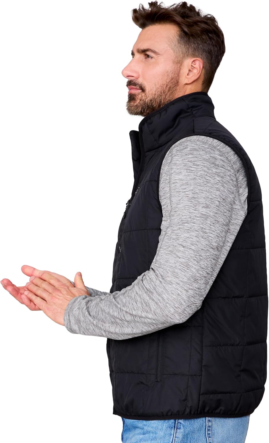 Free Country Mens Puffer Vest Lightweight Warm Jacket with Pockets Sleeveless Outdoor Packable Work Jacket for Men-Stimson - Image 4