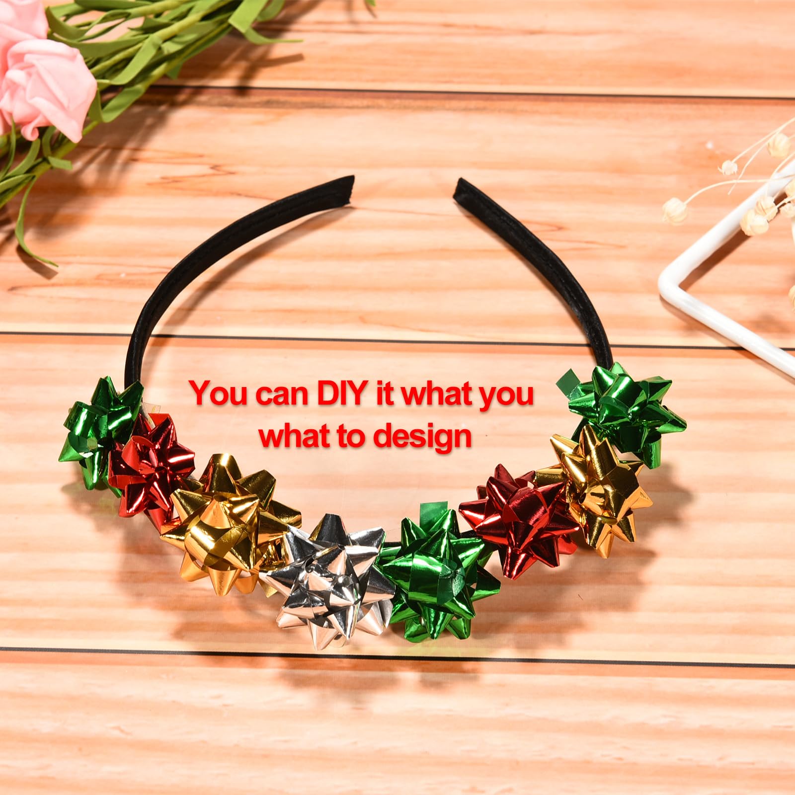Amazon.com : Blulu 50 Pieces Satin Headbands Black Satin  display picture 3