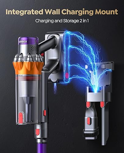 Miniatura 5 de Aspiradora inalámbrica, 600 W50 KPA65 minutos (modo ECO), aspiradora para el hogar, aspiradora de pie con carga de montaje en pared y modo