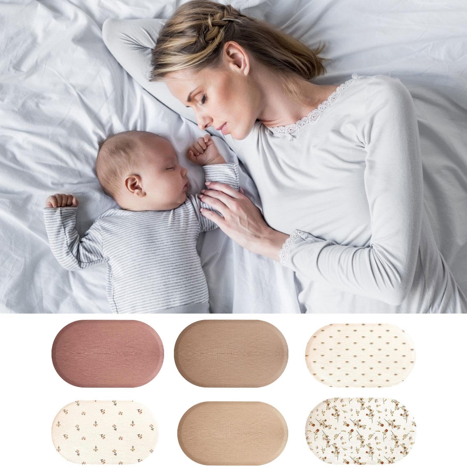 1/6 lenzuola per culla per bambini e bambine, in garza neutra, comodi lenzuolo con angoli per culla per ragazzi e ragazze, 82 x 42,9 x 9,9 cm