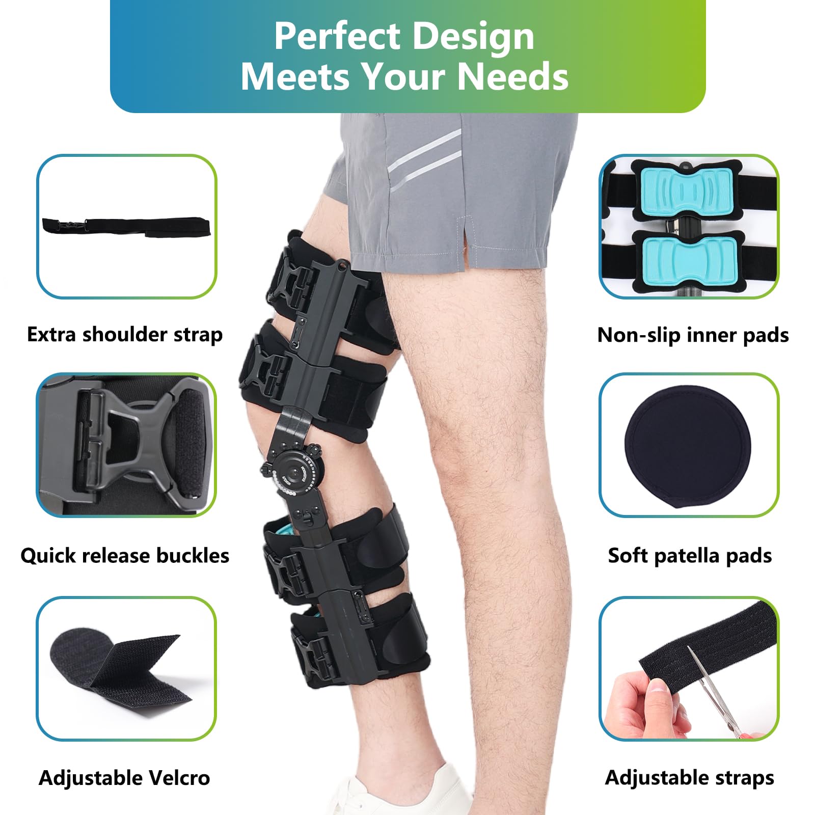 Komzer Hinged Knee Brace for Arthritis Pain and Support, Post Op Knee