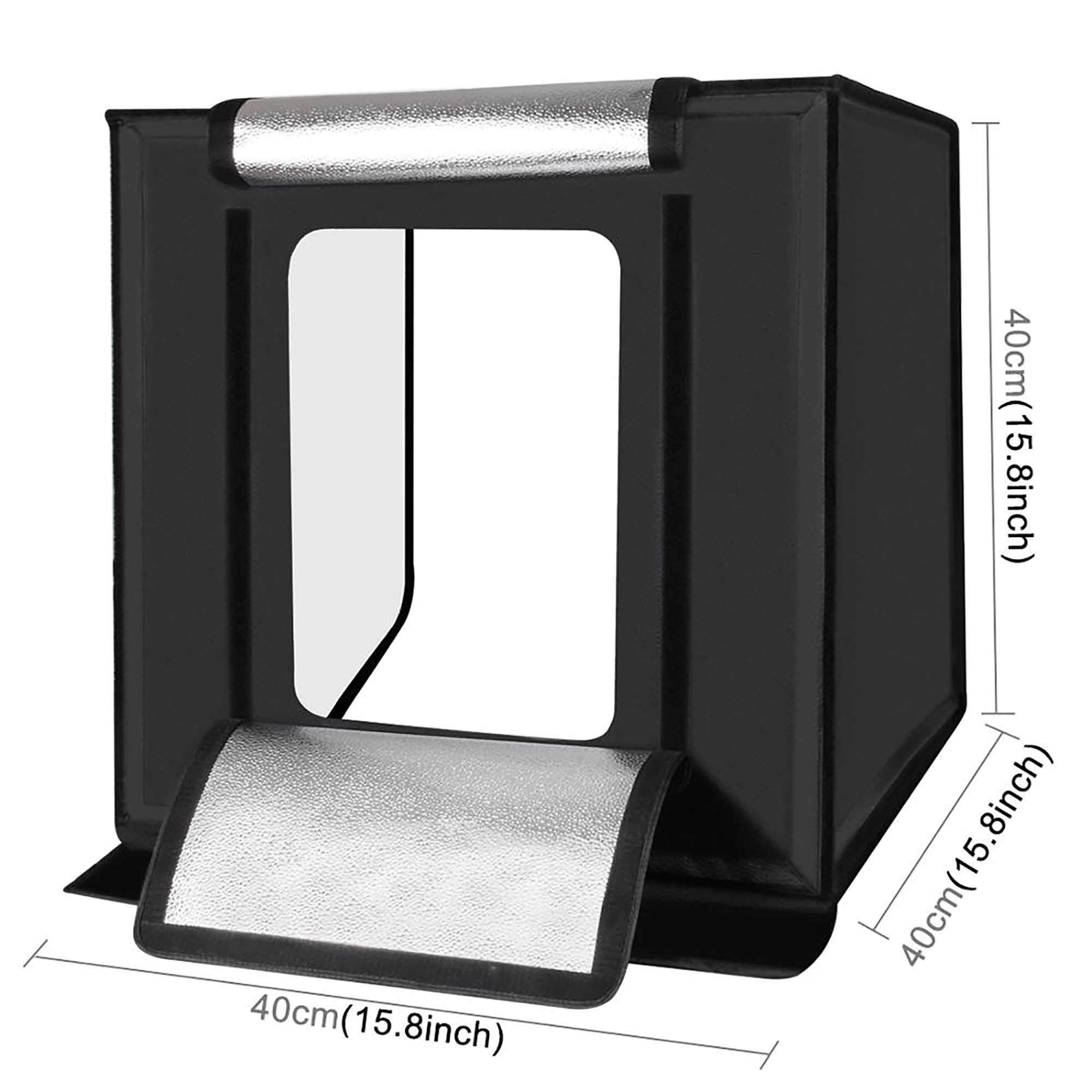 ELLENNE STUDIO SET FOTOGRAFICO GRANDE 40 CM LIGHT BOX ILLUMIN LED 6 SFONDI | STUDIO SET FOTOGRAFICO GRANDE 40 CM LIGHT BOX CON ILLUMIN. LED 6 SFONDI PORTATILE