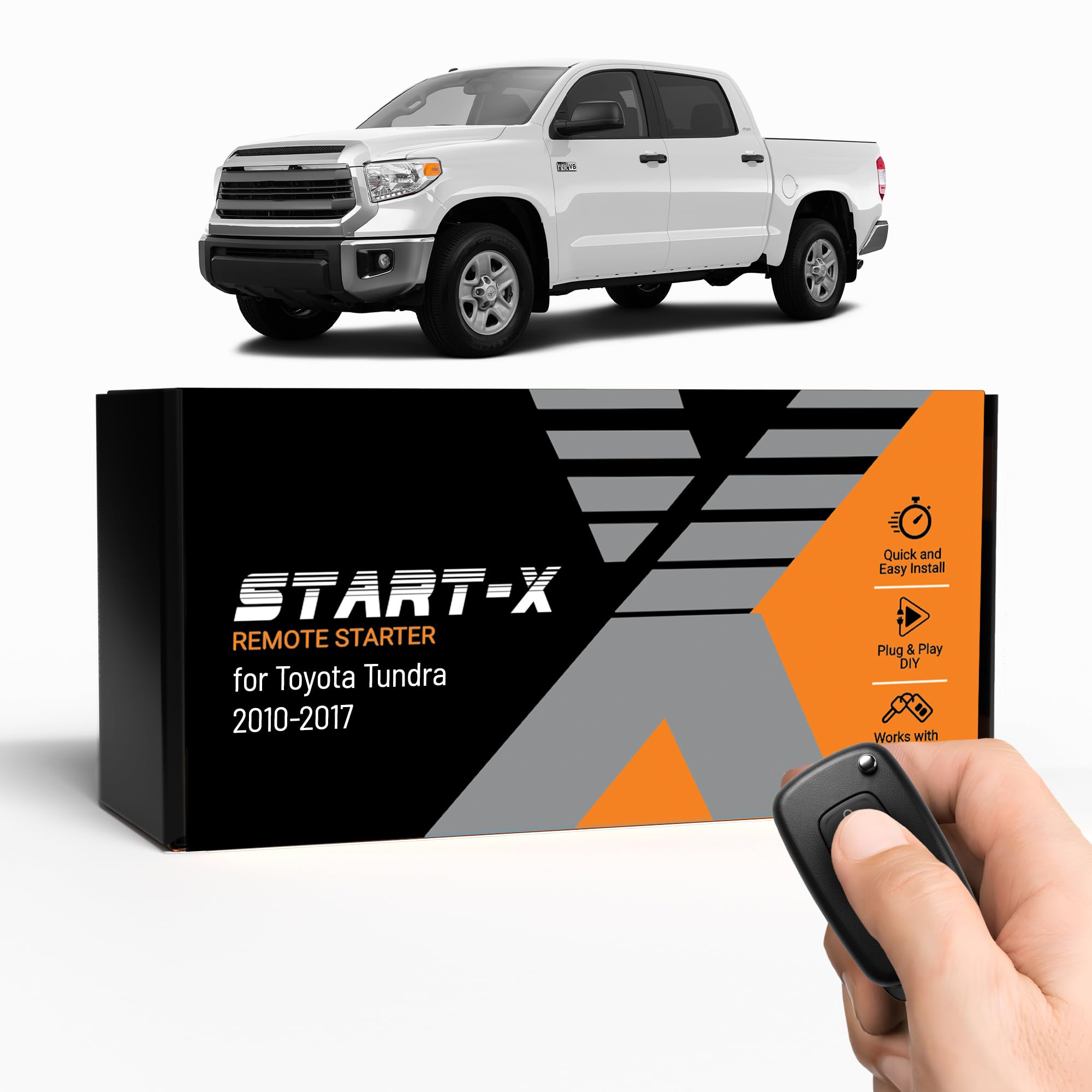 Remote Starter Kit for Toyota Tundra (2010, 2011, 2012, 2013, 2014, 2015, 2016, 2017) Trucks | G-Key Ignition | Plug & Play Install | Lock 3X to Remote Start | Zero Wire Splicing
