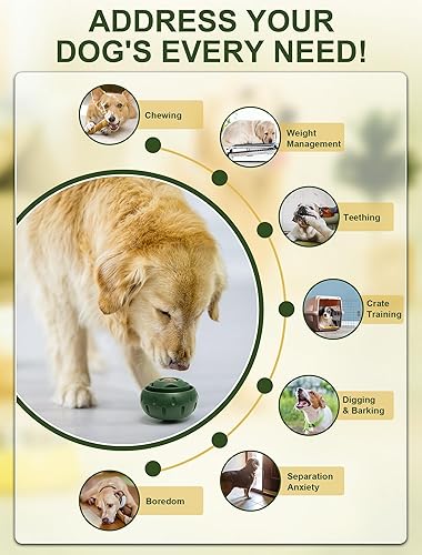 Miniatura 4 de DerFancy Juguete masticable y bandeja de golosinas para perros grandes de 25 libras en adelante, juguetes de larga duración, mantiene a tu cachorro