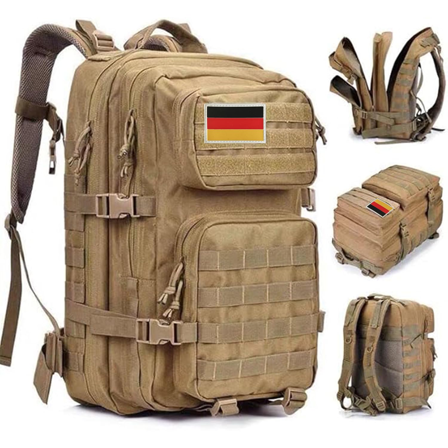 Oreunik Militär Rucksack Herren,45L Wasserdicht Taktischer Bundeswehr Rucksack Molle Rucksäcke Survival Backpack für Wandern im Freien Trekking Camping Wandern Angel Reise Arbeit