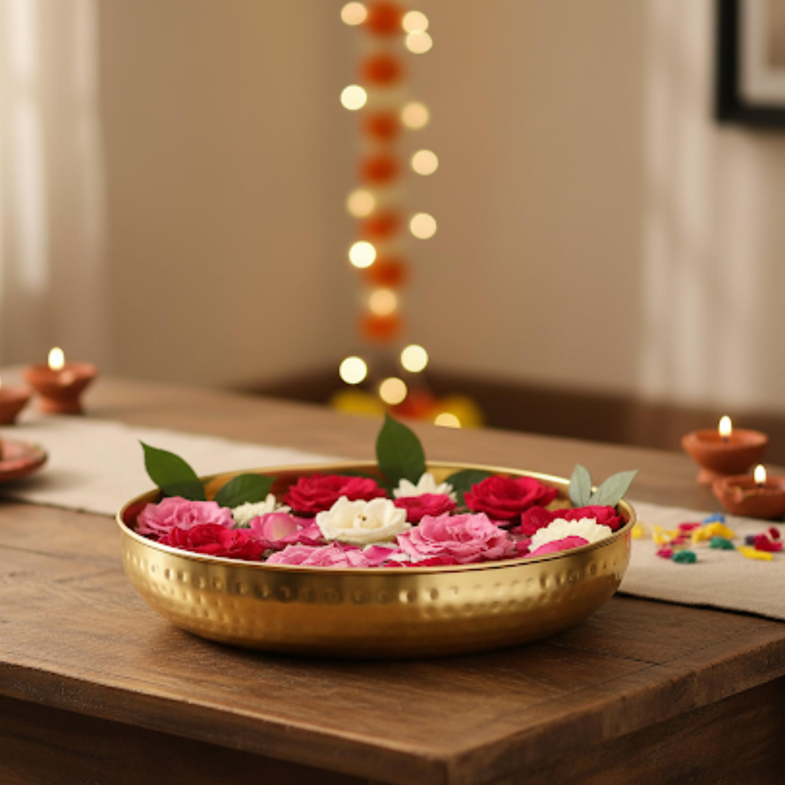 Lotus Urli Candle Holder Set - Diwali Decor -8 Lotus Urli Candle Holder Set - Diwali Decor -8