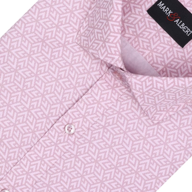 Image of MARK & ALBERT Men's 100% Cotton Printed Half Sleeves Regular Fit Shirt for Men