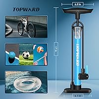 Vista 8 de Bomba de neumáticos de bicicleta portátil, bomba de aire de mano para pelotas de ejercicio de bicicleta, inflables, se adapta a válvulas Presta